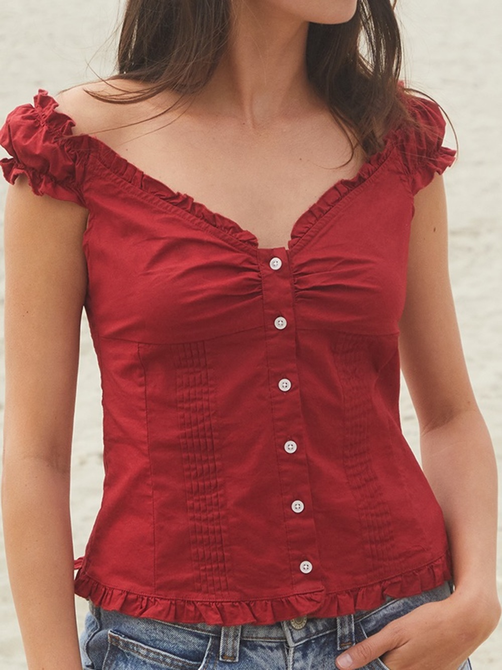 John Galt Red Elena Top